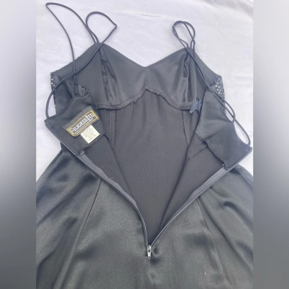 VTG 90’s Filigree Ltd Collection Black Spaghetti Strap Dress W/ Matching Bolero - Picture 8 of 12